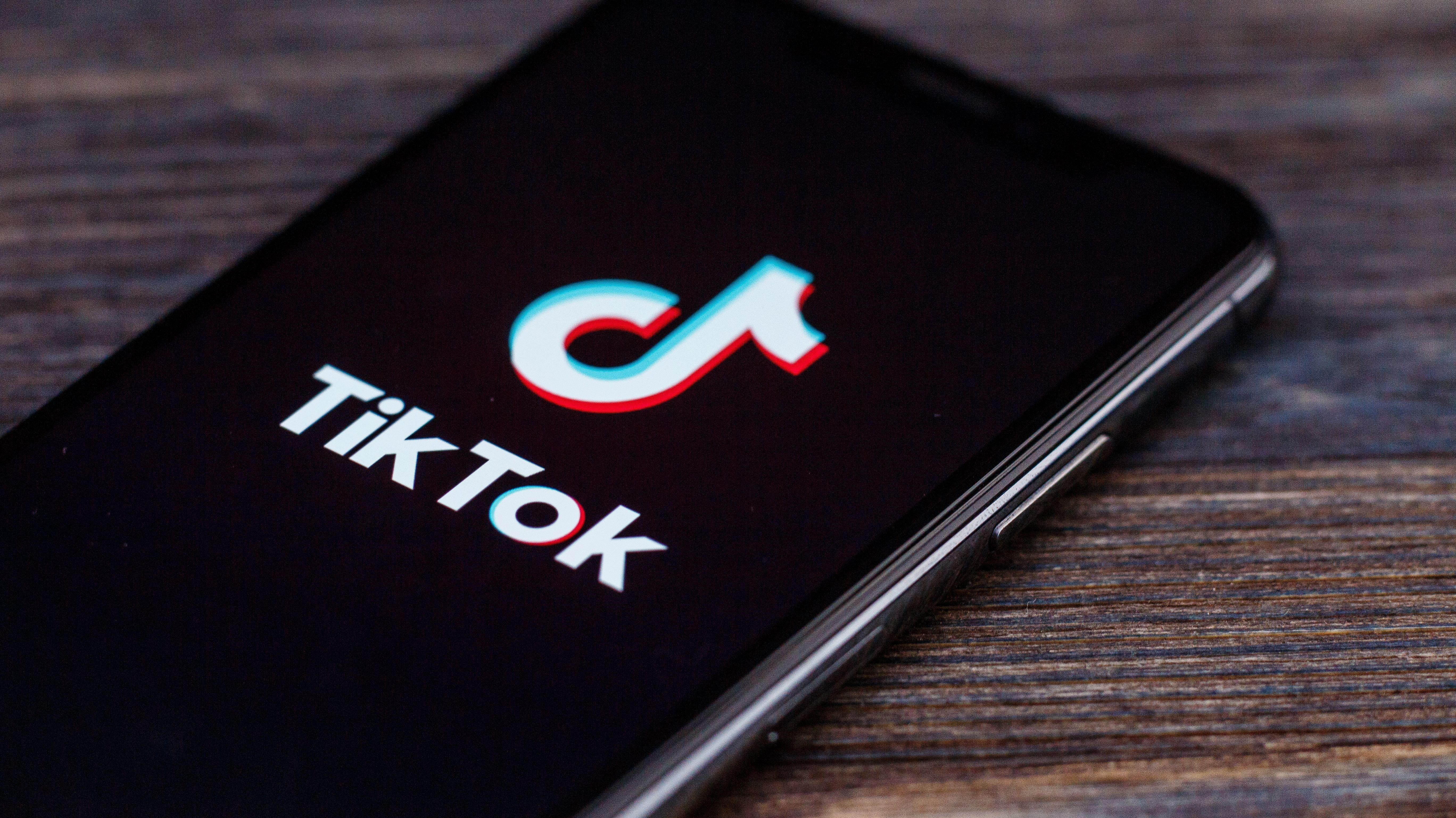Close-up shot of Tiktok's logo