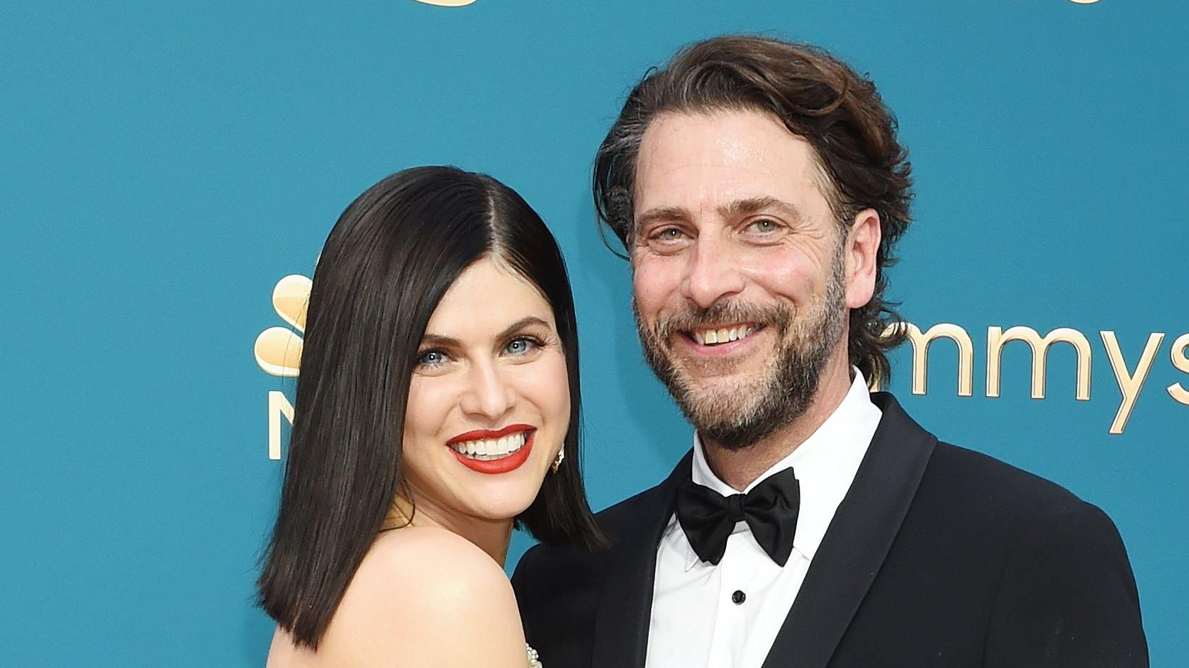Close up of Alexandra Daddario and Andrew Form at the Emmys 