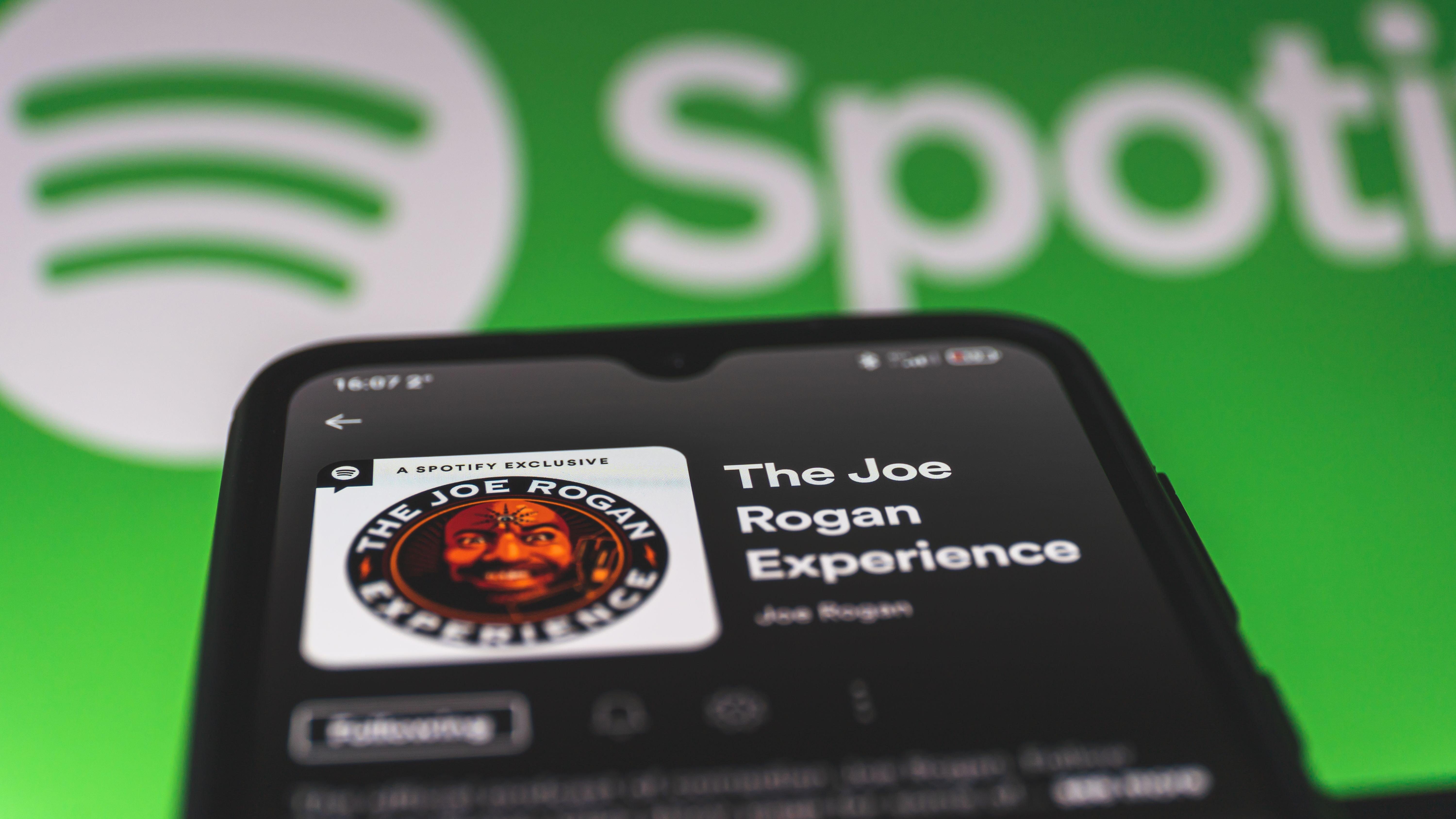 Joe Rogan Experience podcast seen on a smartphone