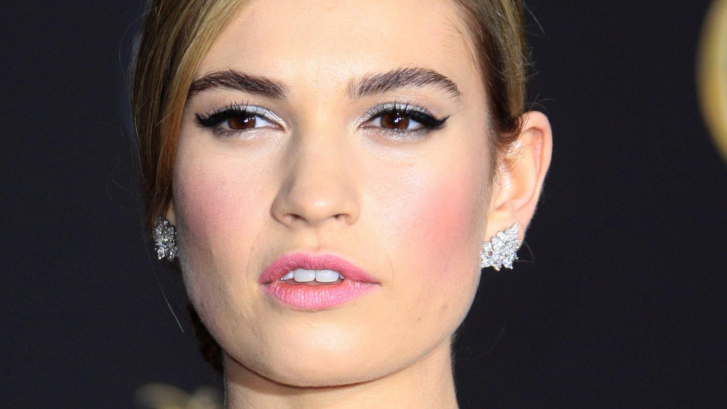 Close up of Lily James 