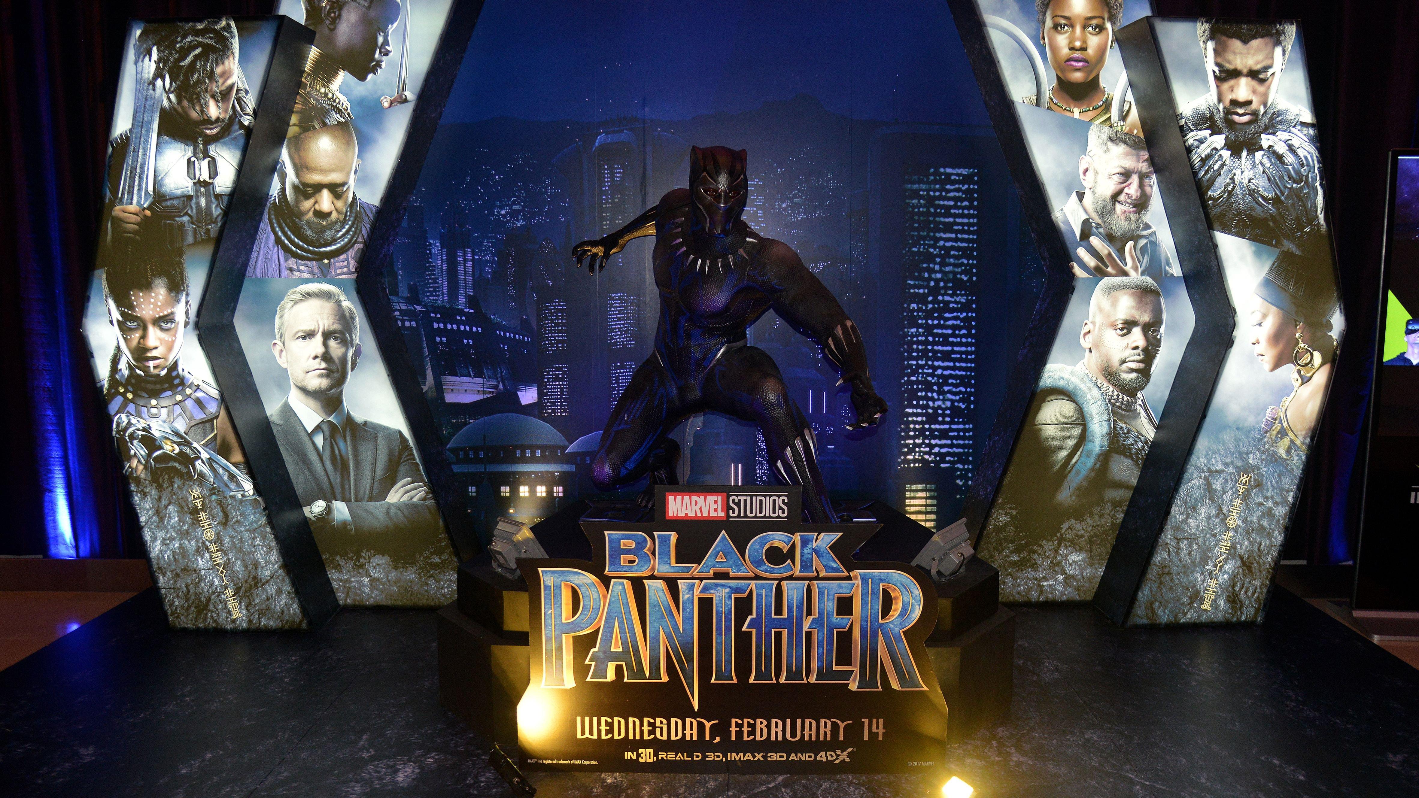 Close-up shot of Blank Panther Movie Flier