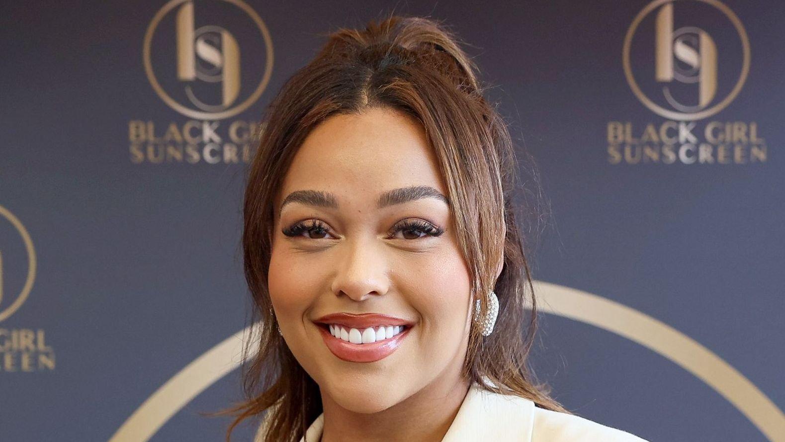 Close-up picture of Jordyn Woods smiling