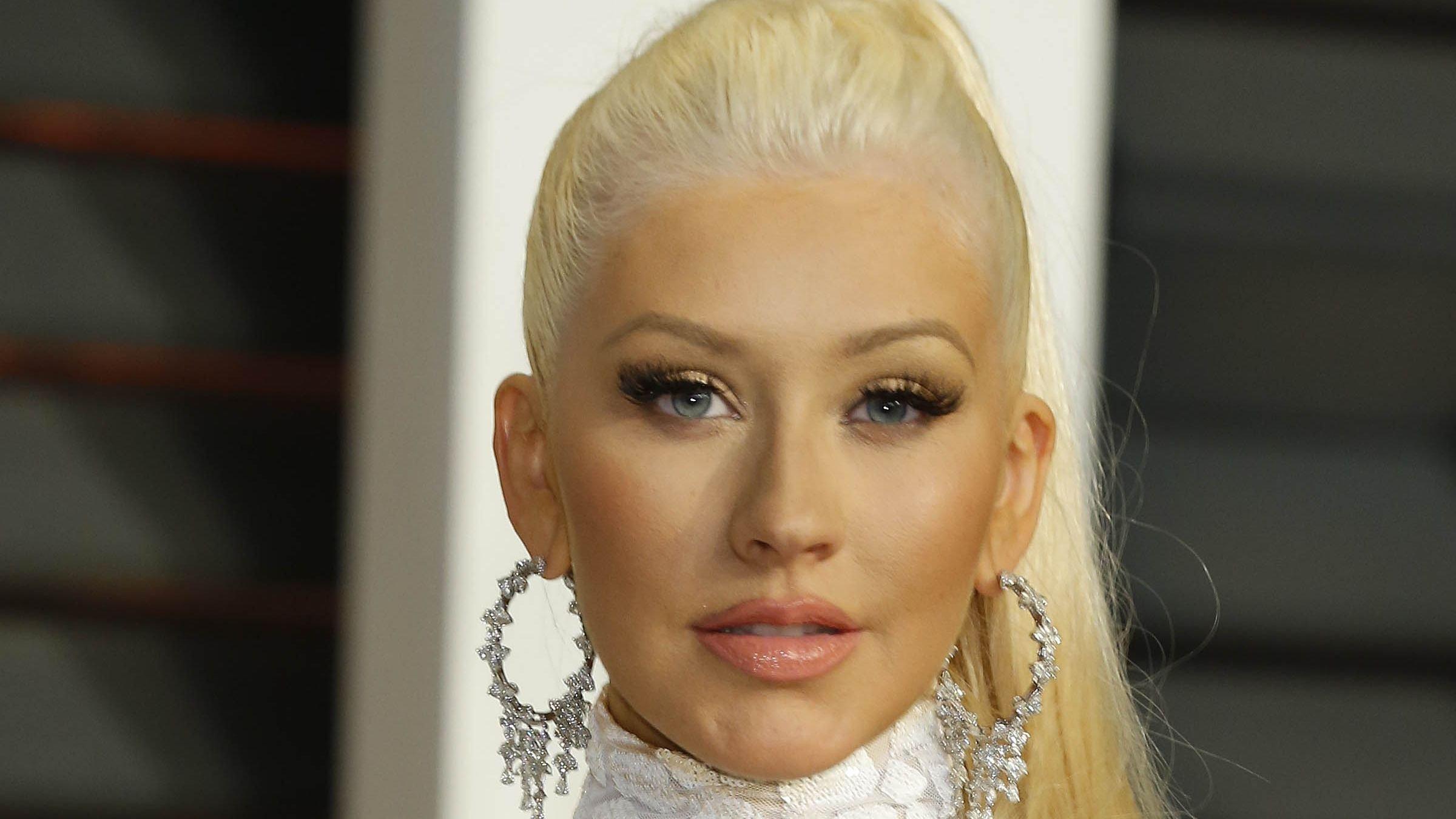 Close up of Christina Aguilera's face