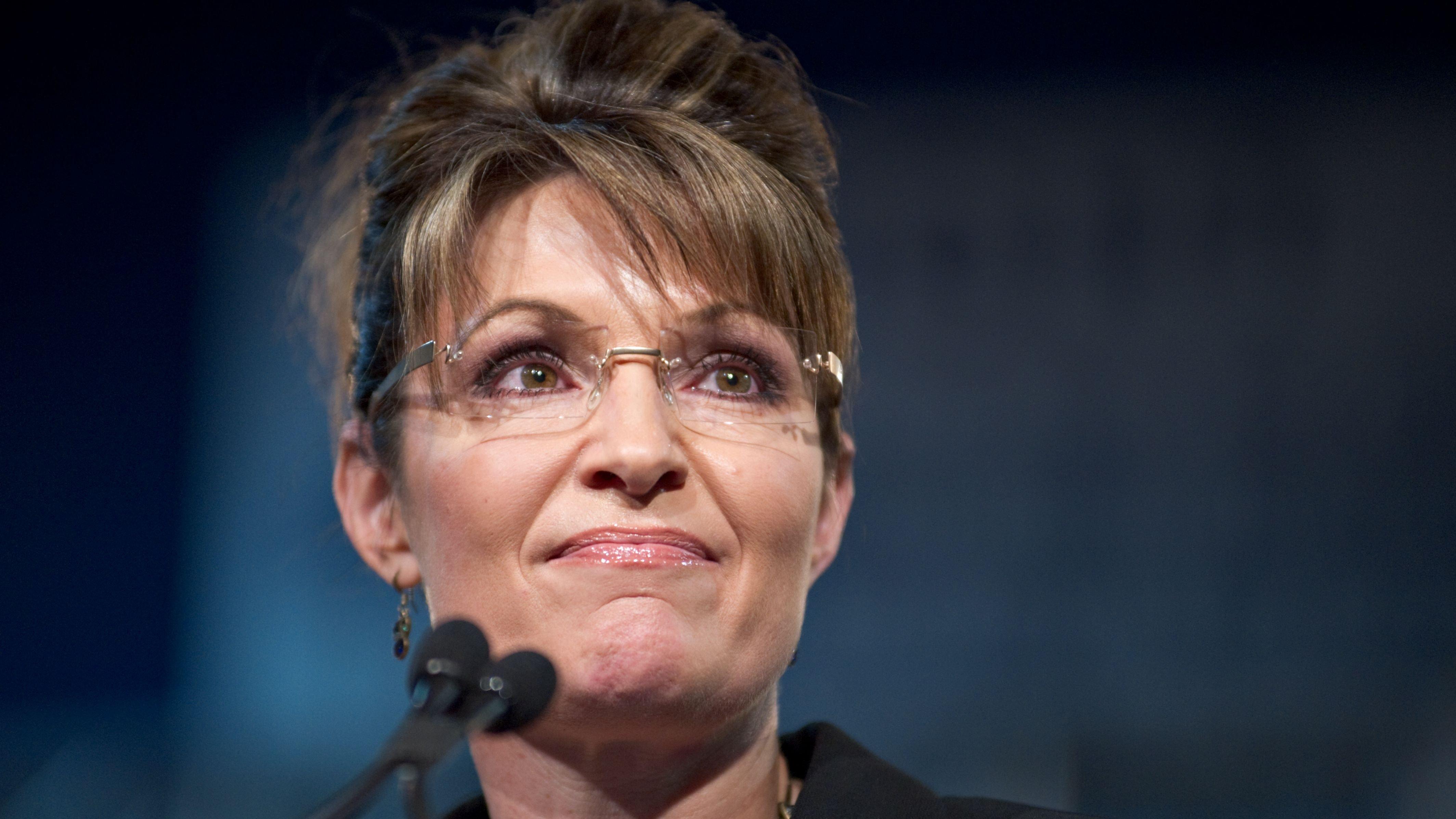 Former Alaska Gov. Sarah Palin delivers a speech