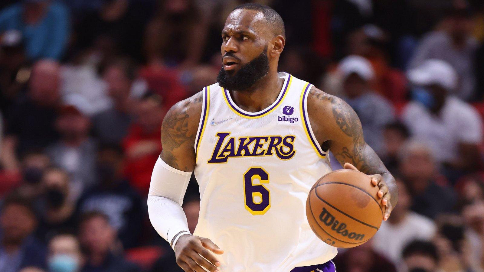 LeBron James making plays for the Lakers