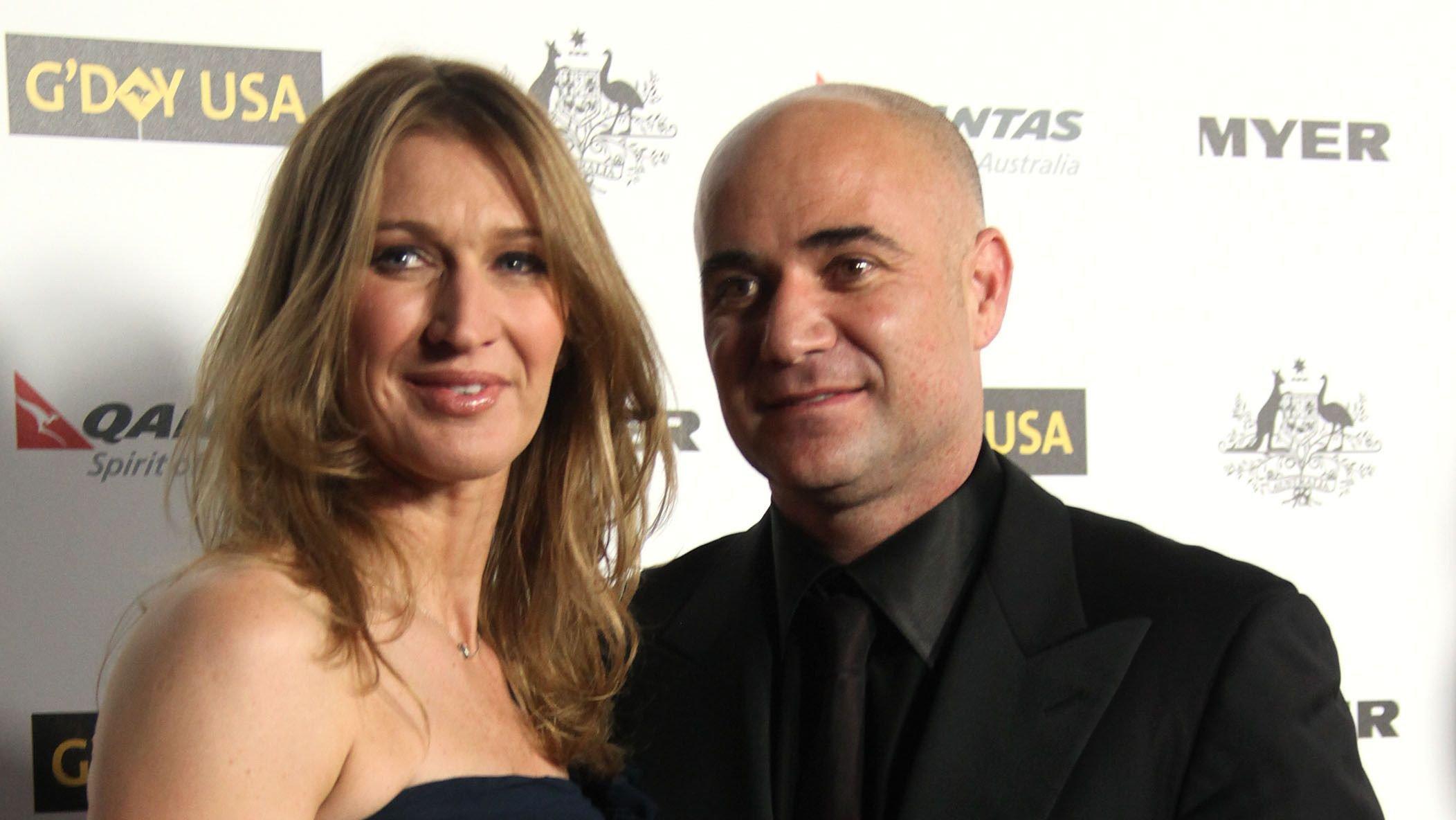 Close up of Andre Agassi and Steffi Graff
