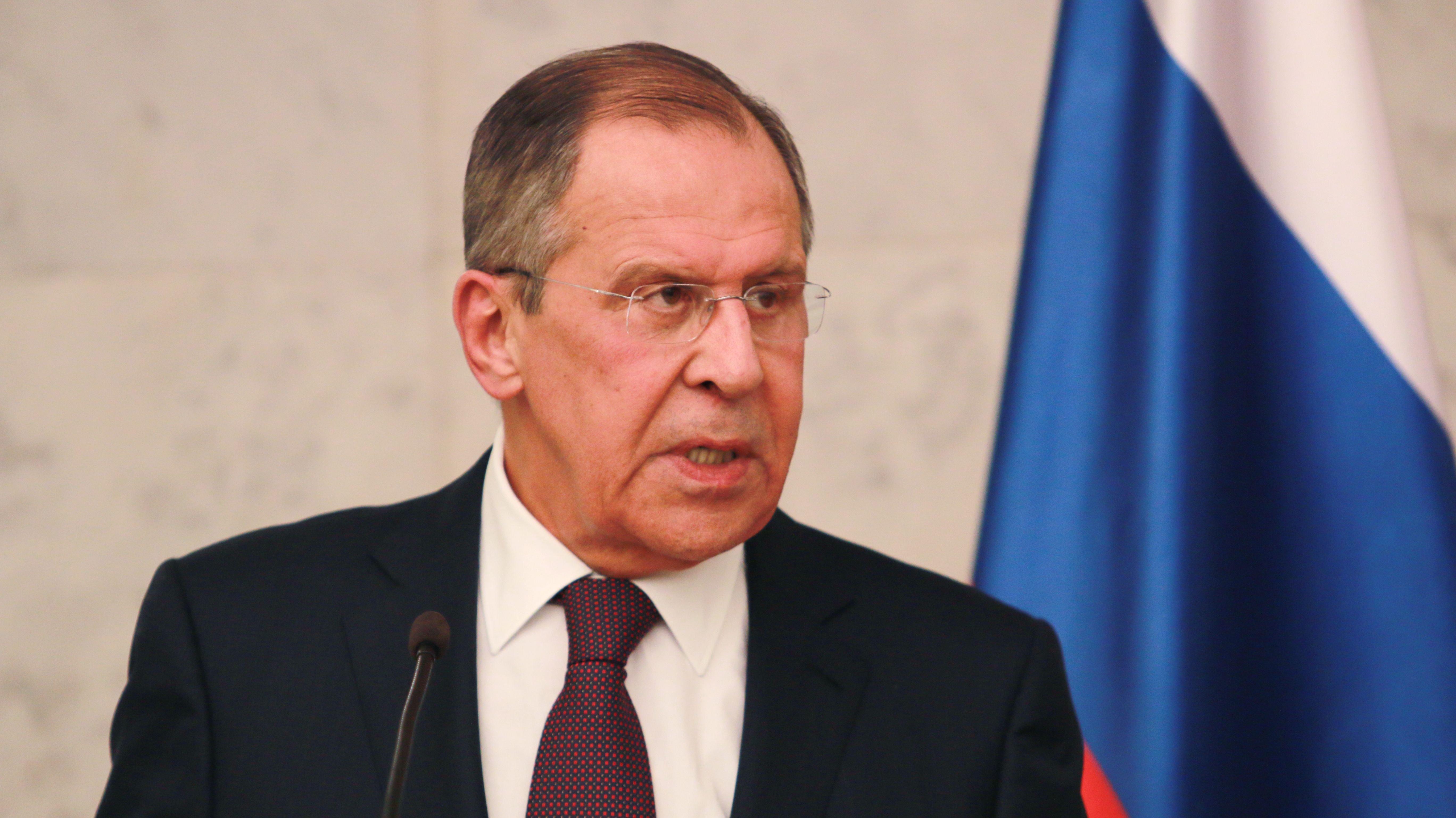 Foreign Minister of Russia Sergey Lavrov speaks