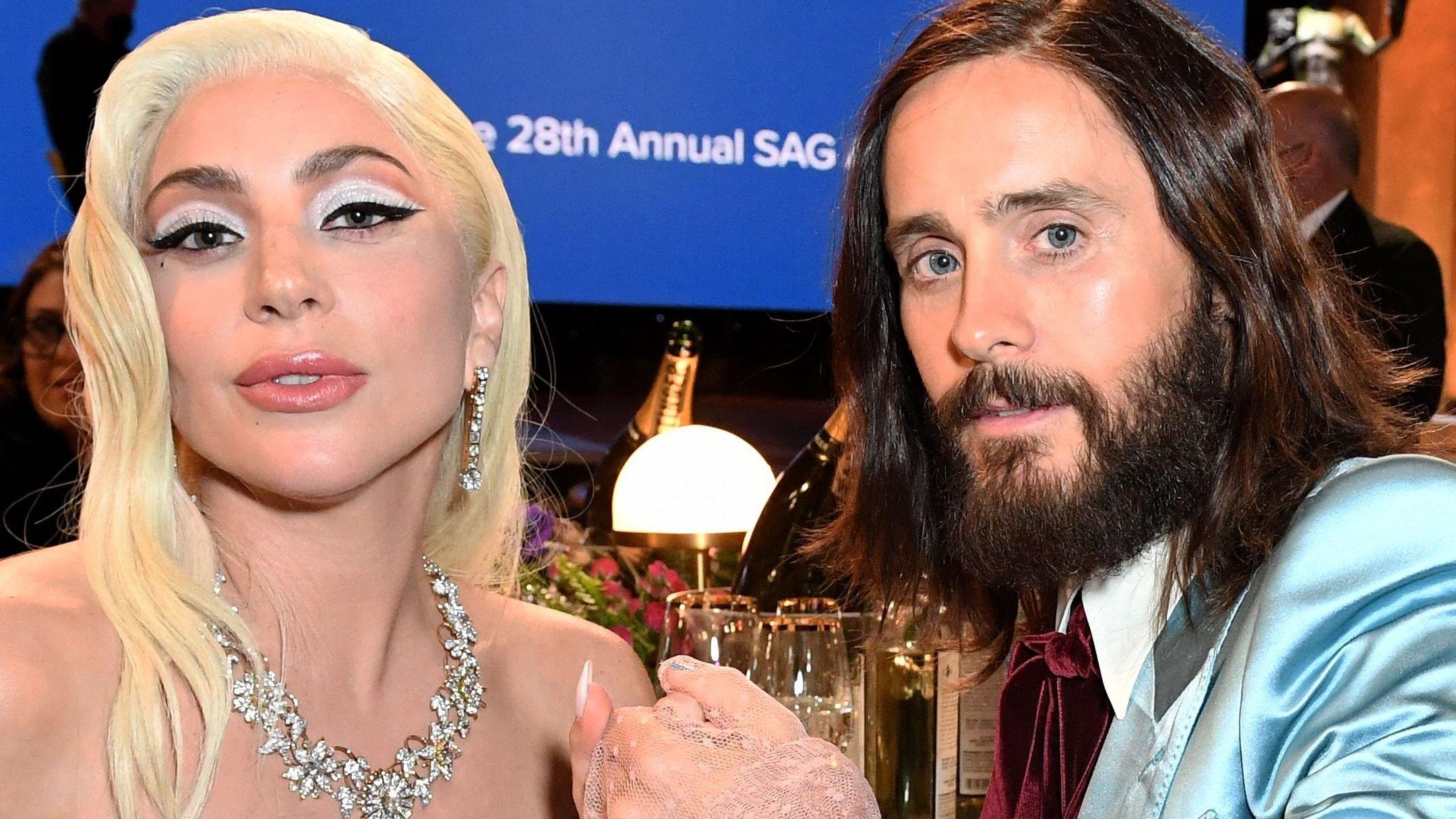 Lady Gaga and Jared Leto close up at SAG Awards