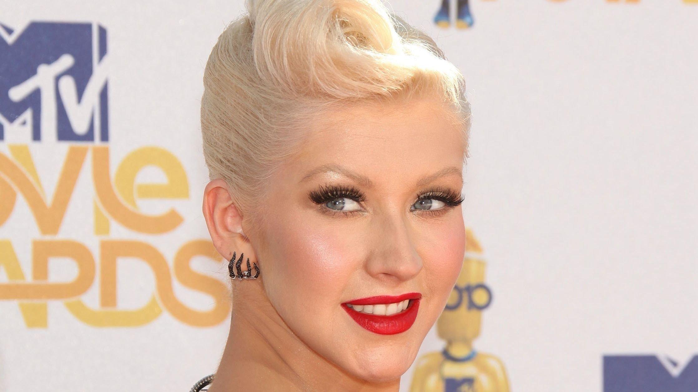 Close-up shot of Christina Aguilera