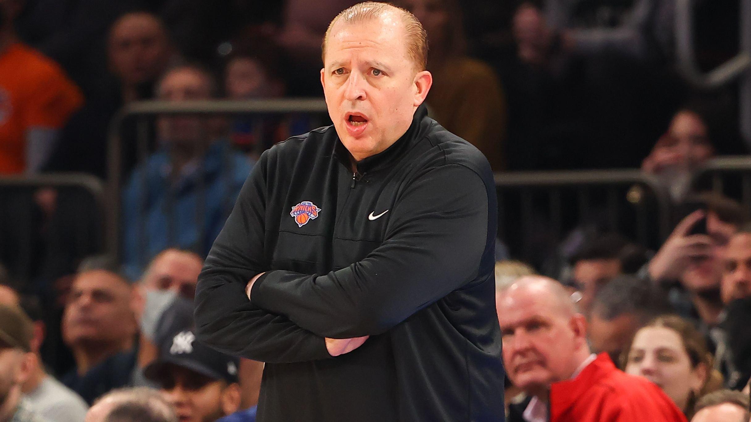 Tom Thibodeau coaching the Knicks