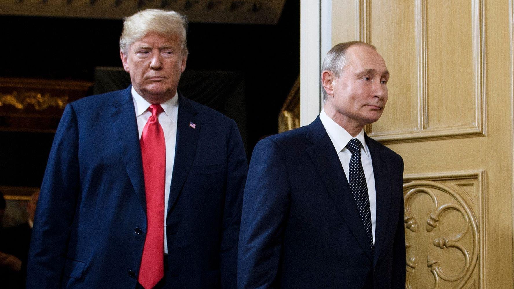 Former President Donald Trump next to Russian President Vladimir Putin