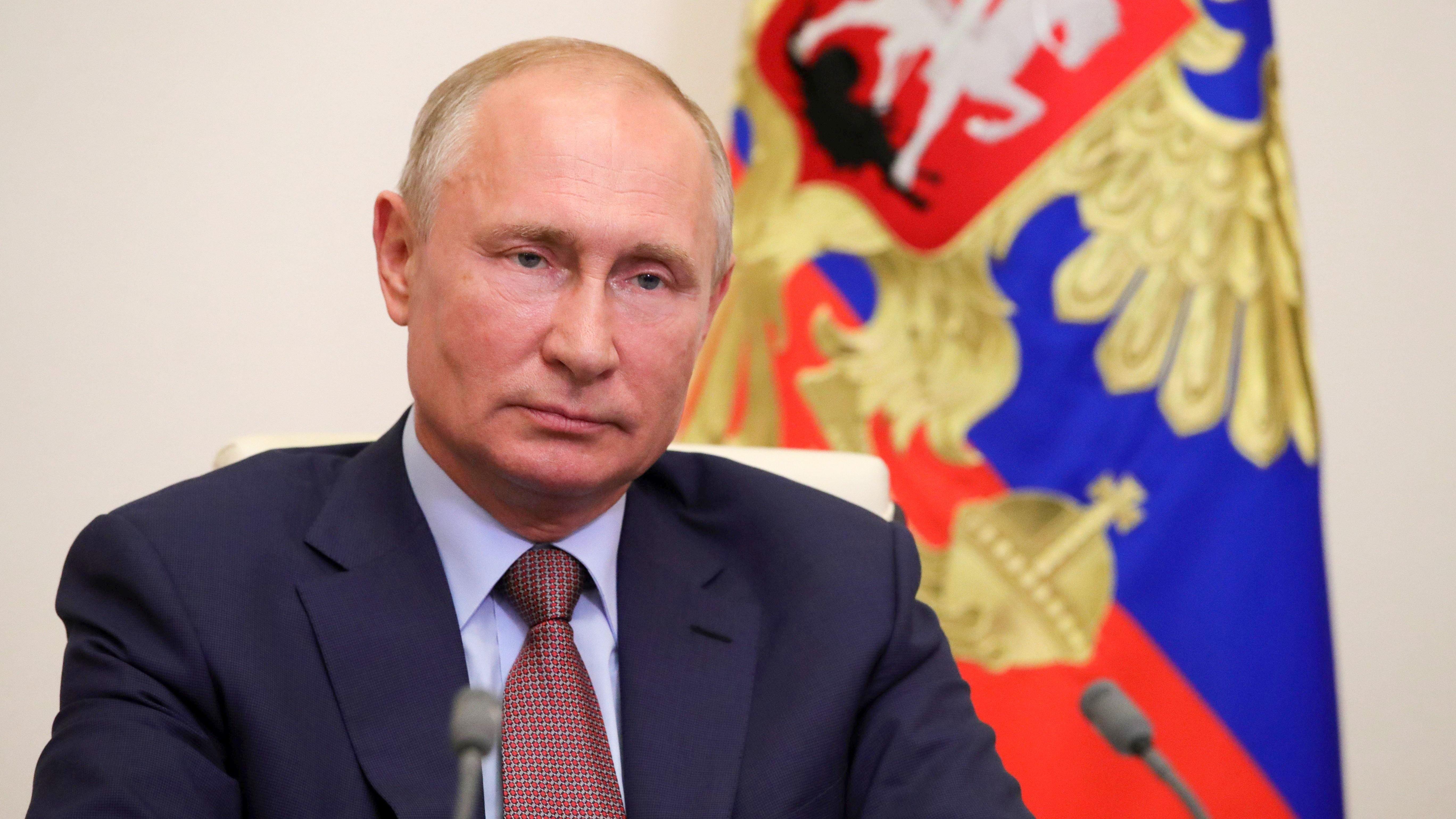 Vladimir Putin in suit close up
