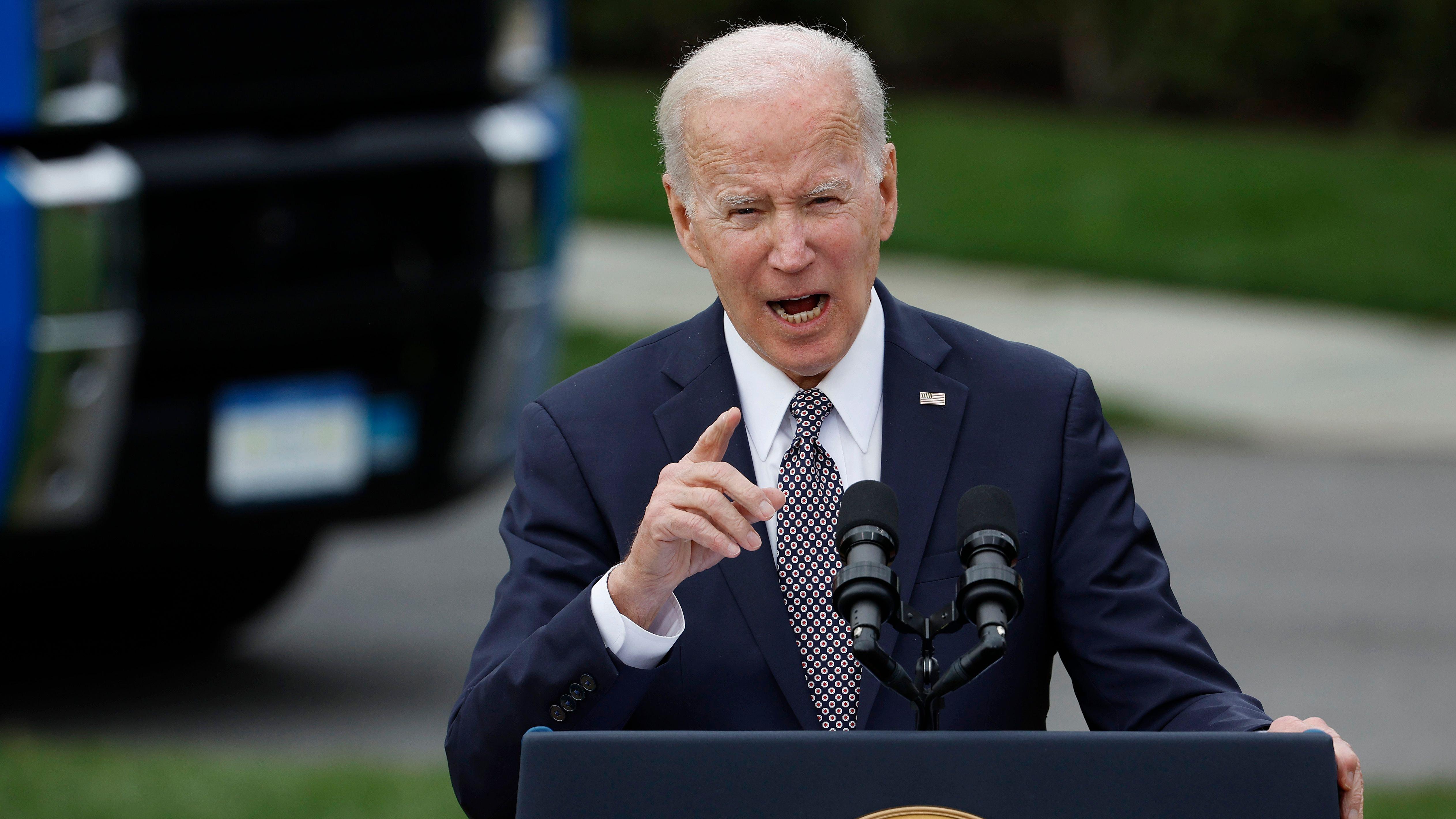 President Joe Biden delivers a speech