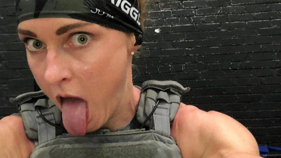 Samantha Briggs with tongue out