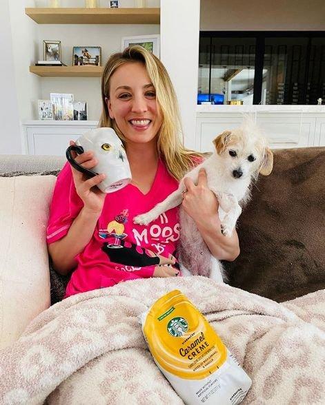 Kaley Cuoco Works Out In A Nightie With Wine